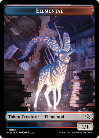 Elemental (9) // Wrenn and Realmbreaker Emblem Double-Sided Token [March of the Machine Tokens]