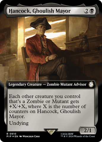 Hancock, Ghoulish Mayor (Extended Art) (Surge Foil) [Fallout]