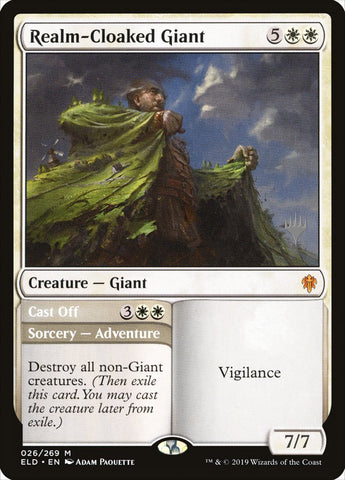 Realm-Cloaked Giant // Cast Off (Promo Pack) [Throne of Eldraine Promos]