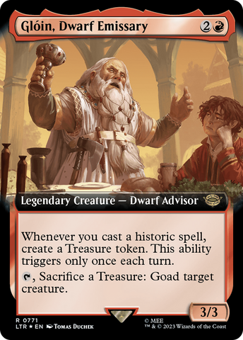 Gloin, Dwarf Emissary (Extended Art) (Surge Foil) [The Lord of the Rings: Tales of Middle-Earth]